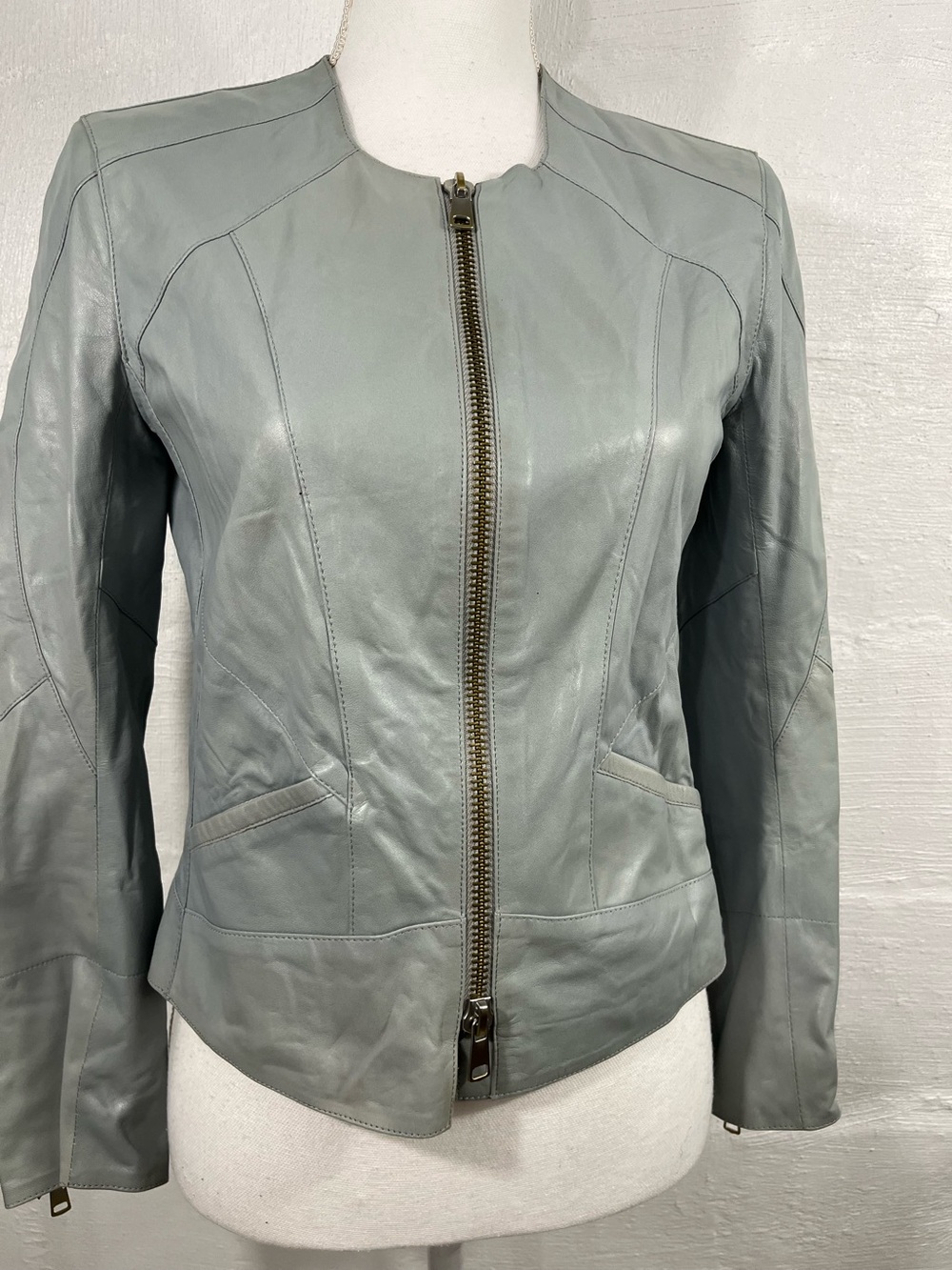 SYLVIE SCHIMMEL 100% LAMBS WOOL LEATHER JACKET